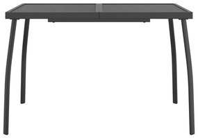 vidaXL Τραπέζι Κήπου Ανθρακί με Πλέγμα 110 x 80 x 72 εκ. Ατσάλινο