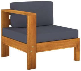 vidaXL Σαλόνι Κήπου 9 Τεμαχίων Ξύλο Ακακίας με Σκούρα Γκρι Μαξιλάρια