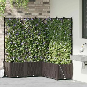 vidaXL Ζαρντινιέρες κήπου Καφέ 120 x 120 x 142 cm Ατσάλι