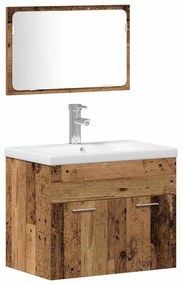 vidaXL Σετ Επίπλων Μπάνιου 4 pcs Παλιό Ξύλο Επεξεργασμένο ξύλο