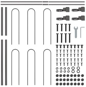 vidaXL Φράχτης κήπου  με αψίδα, Γκρι, 15,3x1,2 μ, Μέταλλο