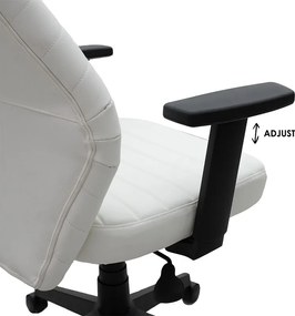 Καρέκλα γραφείου διευθυντή Benno pakoworld με pu χρώμα λευκό