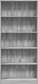 vidaXL Βιβλιοθήκη Γκρι Sonoma 80x24x176 εκ. από Επεξεργ. Ξύλο