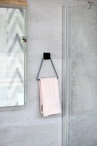 Stewehome Ανοξείδωτη τριγωνική κρεμάστρα πετσέτας με αυτοκόλλητο Γκρι