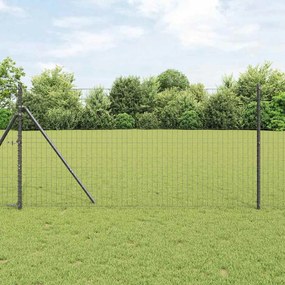 vidaXL Φράχτης Εuro 1 x 10 m Σίδηρος με επικάλυψη PVC Γκρι