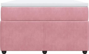 vidaXL Κρεβάτι Boxspring με Στρώμα Ροζ 120x190 εκ. Βελούδινο