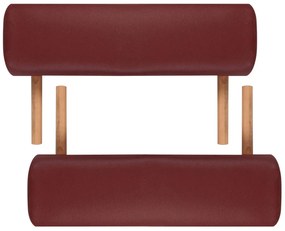 Κρεβάτι μασάζ Πτυσσόμενο 3 θέσεων με ξύλινο σκελετό Κόκκινο - Κόκκινο