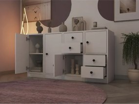 Stewehome Κονσόλα με ντουλάπια και συρτάρια Λευκό 131x40x72 cm