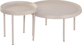 Σετ με 2 τραπέζια Home ESPRIT Κρεμ 75 x 75 x 40 cm