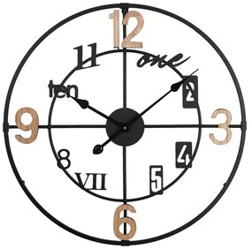 Ρολόι τοίχου Plusser Inart μέταλλο σε μαύρη απόχρωση 60x2.5x60εκ 60x2.5x60 εκ.