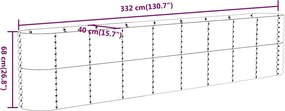 vidaXL Ζαρντινιέρα Ανθρακί 332x40x68 εκ Γαλβανισμένος χάλυβας