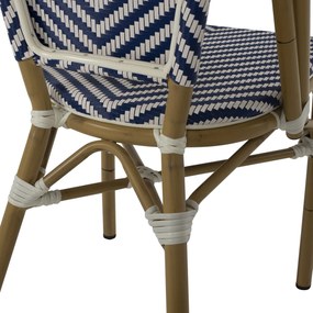 Καρέκλα Bamboo Look Μπλε-Λευκό 46x56x88 Υ Εκ.