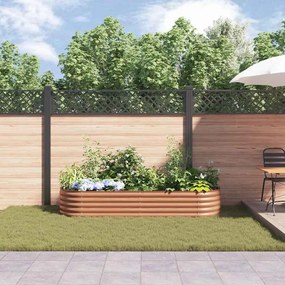 vidaXL Υπερυψωμένη Ζαρντινιέρα Καφέ 240 x 80 x 44 cm Ατσάλι