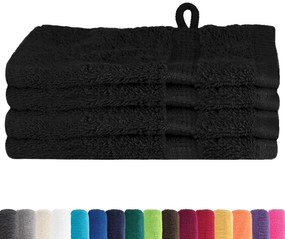 vidaXL Πετσέτες 4 pcs Μαύρο 15 x 21 cm Βαμβάκι
