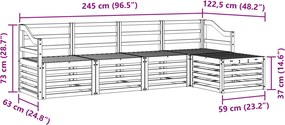 vidaXL Σειρά Καναπέ Εξωτερικού 5 pcs Φυσικό