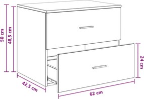 vidaXL Τοίχου Μπάνιου Κάβινες Λευκό 62,5 x 44,5 x 50 εκ.
