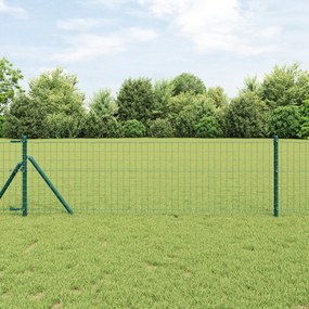 vidaXL Ευρωπαϊκός Φράχτης με 13 Πόστες 0.6x25 m Γαλβανισμένο Ατσάλι Πράσινο