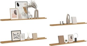 vidaXL Ράφι Τοίχου 4 τμχ. Καφέ 115 x 9 x 3 cm Επεξεργασμένο Ξύλο