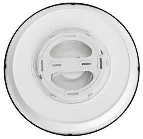 GloboStar® TUFFIN 60996 Πλαφονιέρα Οροφής LED 24W 2760lm 120° AC 220-240V Αδιάβροχη IP54 Φ30 x Υ6.5cm Ψυχρό Λευκό 6000K - Μαύρο - Bridgelux Chips - 3 Years Warranty