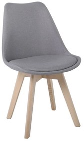 MARTIN Καρέκλα Οξιά Φυσικό, Ύφασμα Γκρι, Αμοντάριστη Ταπετσαρία  49x57x82cm [-Φυσικό/Γκρι-] [-Ξύλο/Ύφασμα-] ΕΜ136,44F