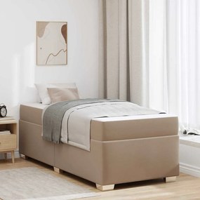 vidaXL Σκελετός Κρεβατιού Καπουτσίνο 100 x 200 cm ύφασμα