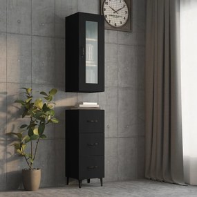 vidaXL Ντουλάπι Μαύρο 34,5 x 34 x 180 εκ. από Επεξεργασμένο Ξύλο