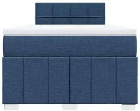 vidaXL Κρεβάτι Boxspring με Στρώμα Μπλε 120x200 εκ. Υφασμάτινο