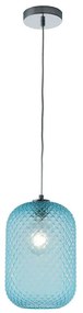 Φωτιστικό Οροφής Ashford I-ASHFORD-S20 BLU 1xE27 Φ20cm 150cm Aqua Luce Ambiente Design Glass