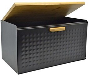 Ψωμιέρα 824663 35,2x21,5x19,5cm Black-Natural Ankor Metal,Bamboo