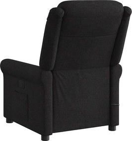 vidaXL Πολυθρόνα Μασάζ Ανακλινόμενη Μαύρη Υφασμάτινη