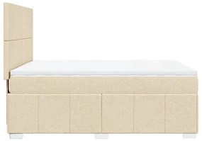 Κρεβάτι Boxspring με Στρώμα Κρεμ 140x200 εκ. Υφασμάτινο - Κρεμ