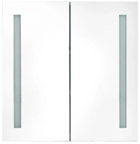 VidaXL Καθρέφτης Μπάνιου με Ντουλάπι & LED Λαμπερό Μαύρο 62x14x60 εκ.