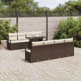 vidaXL Σετ Καναπέ Κήπου 7 pcs Καφέ και κρεμ 100 x 55 x 73 εκ