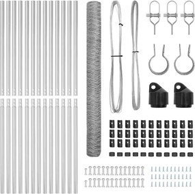 vidaXL Στύλος Περιφράξεων Ασημί 25 x 1,6 μ (36 χλστ πλέγμα) Ατσάλι