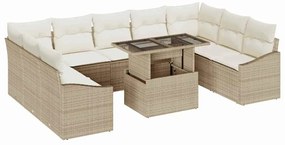vidaXL Σετ Καναπέ Κήπου 10 pcs μπεζ και κρεμ 100 x 55 x 73 εκ
