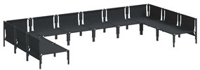 vidaXL Σετ Καναπέ Κήπου 10 pcs Ανθρακί Ατσάλι