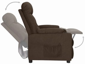 vidaXL Πολυθρόνα με Ανύψωση Σκούρο Καφέ Υφασμάτινη