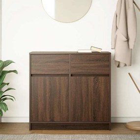 vidaXL Συρταριέρα με Συρτάρια καφέ δρυς 80x34x76 εκ. Επεξ. Ξύλο