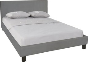 WILTON Κρεβάτι Διπλό για Στρώμα 140x190cm, Ύφασμα Γκρι   1τμχ
