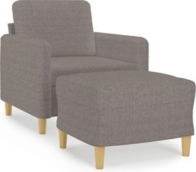 vidaXL Πολυθρόνα Taupe 60 εκ. από Υφασμάτινη με Υποπόδιο