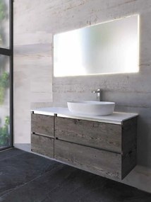 One Project Top 55/A 130  MDF - Έπιπλο Μπάνιου Με Καθρέπτη