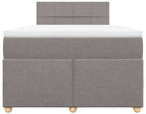 Κρεβάτι Boxspring με Στρώμα Taupe 120x190 εκ. Υφασμάτινο - Μπεζ-Γκρι