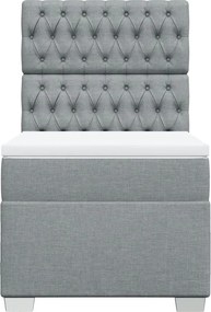 vidaXL Κρεβάτι Boxspring με Στρώμα Ανοιχτό Γκρι 80x200 εκ. Υφασμάτινο