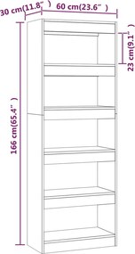 vidaXL Βιβλιοθήκη/Διαχωριστικό Χώρου Λευκό 60x24x155 εκ. Επεξ. Ξύλο