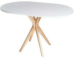 Τραπέζι Jubi JUBITOV1 100x75x73cm Natural-White Mdf, Wood