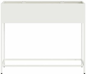 vidaXL Υψωμένη Γλάστρα Κήπου Λευκό 100 x 26 x 82 εκ Ατσάλι