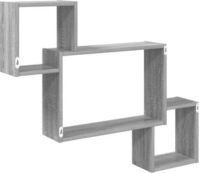 vidaXL Ράφι Τοίχου Γκρι Sonoma 91,5 x 15 x 76 εκ