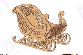 Σετ των 3 Intra απο ξύλο plywood 3mm-4mm πάχος Χριστουγεννιάτικο έλκηθρο Candy Dish Δίασταση 3x3 cm INTRAFABR-111380376