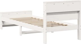 vidaXL Σκελετός Κρεβατιού Λευκό 90 x 200 cm Επεξεργασμένο ξύλο