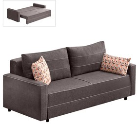 Καναπές - κρεβάτι Ece Megapap τριθέσιος υφασμάτινος χρώμα καφέ 215x90x88εκ. - 0216797